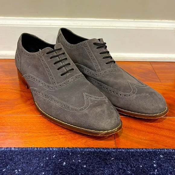 Cole Haan Grey Suede Wingtips (Men’s 12) - Picture 1 of 6